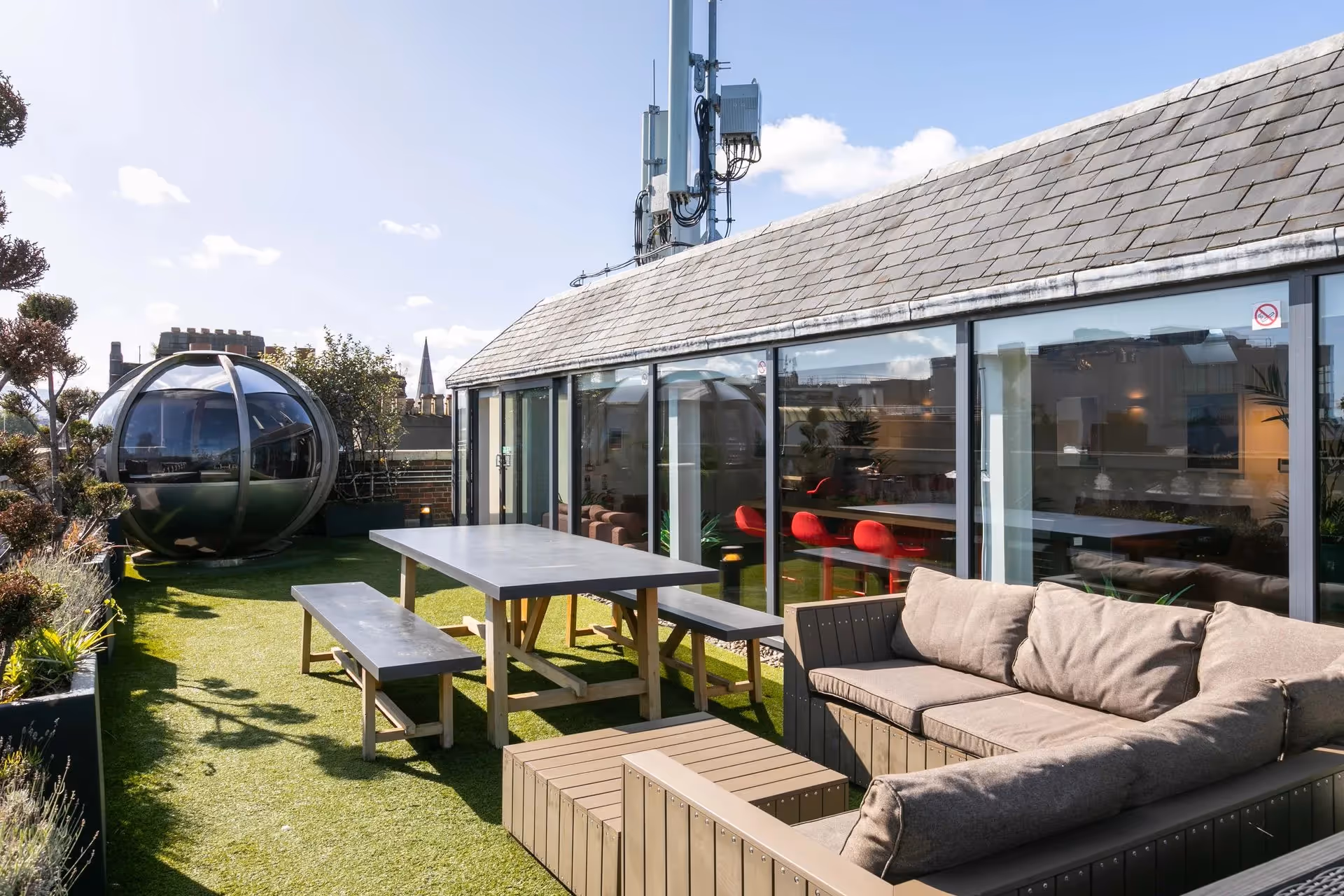 Rooftop terrace area at Dublin office
