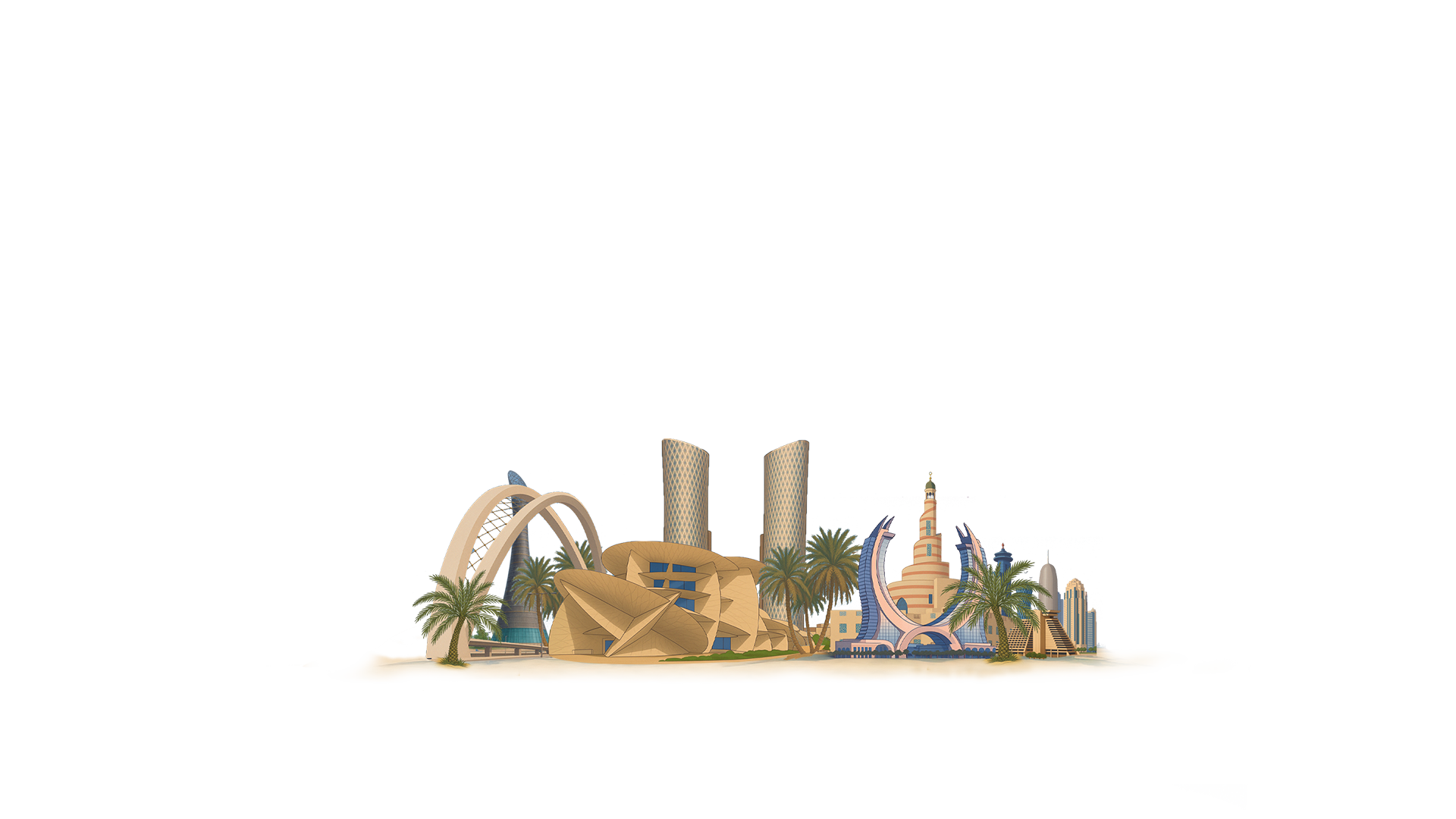 mix landmark of qatar showcasing MDA's hero image