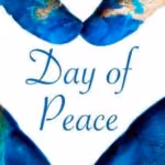 Blue dove wings forming heart shape with 'Day of Peace' text