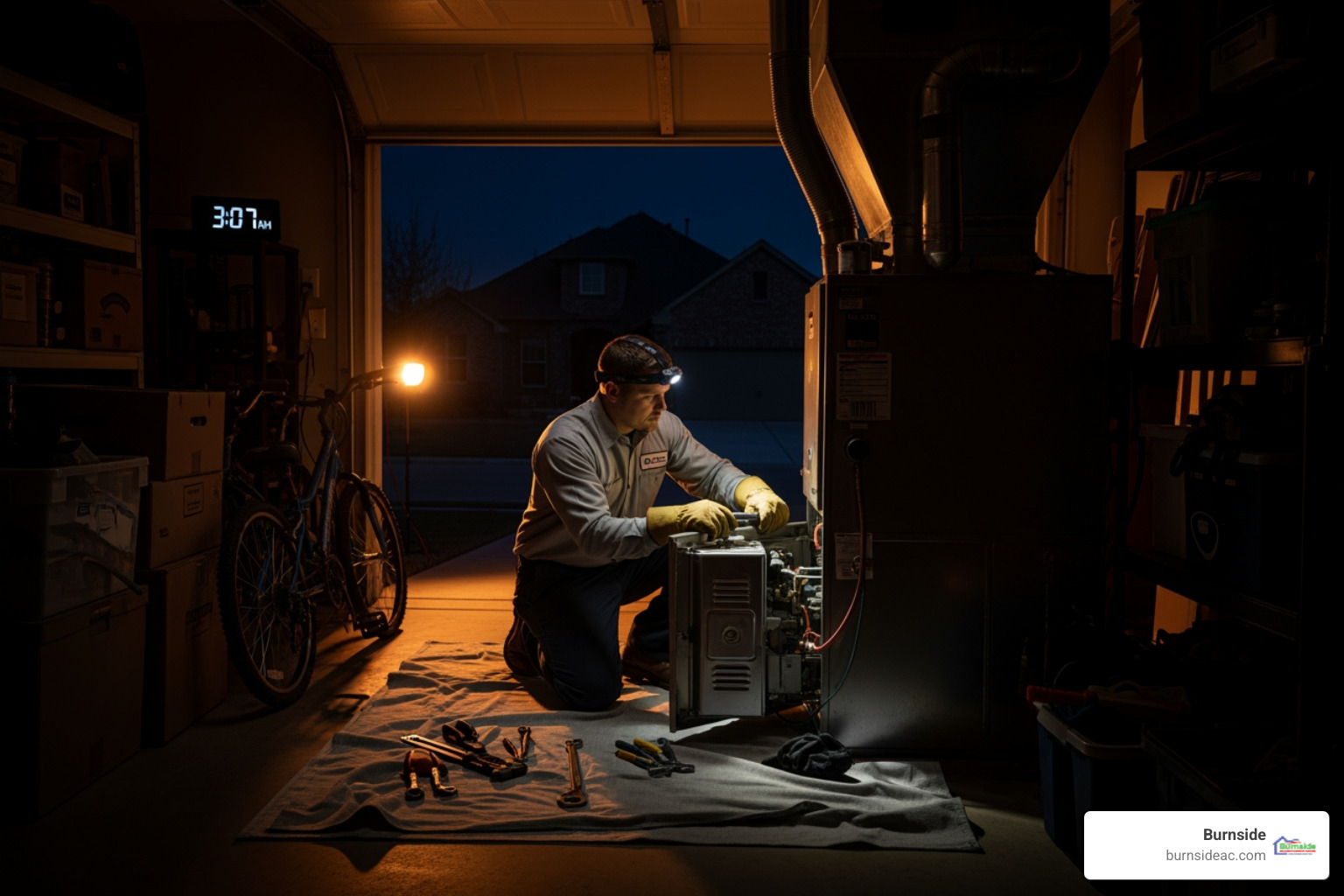 Infographic showing three emergency furnace repair steps - furnace repair 24 hour in frisco, tx