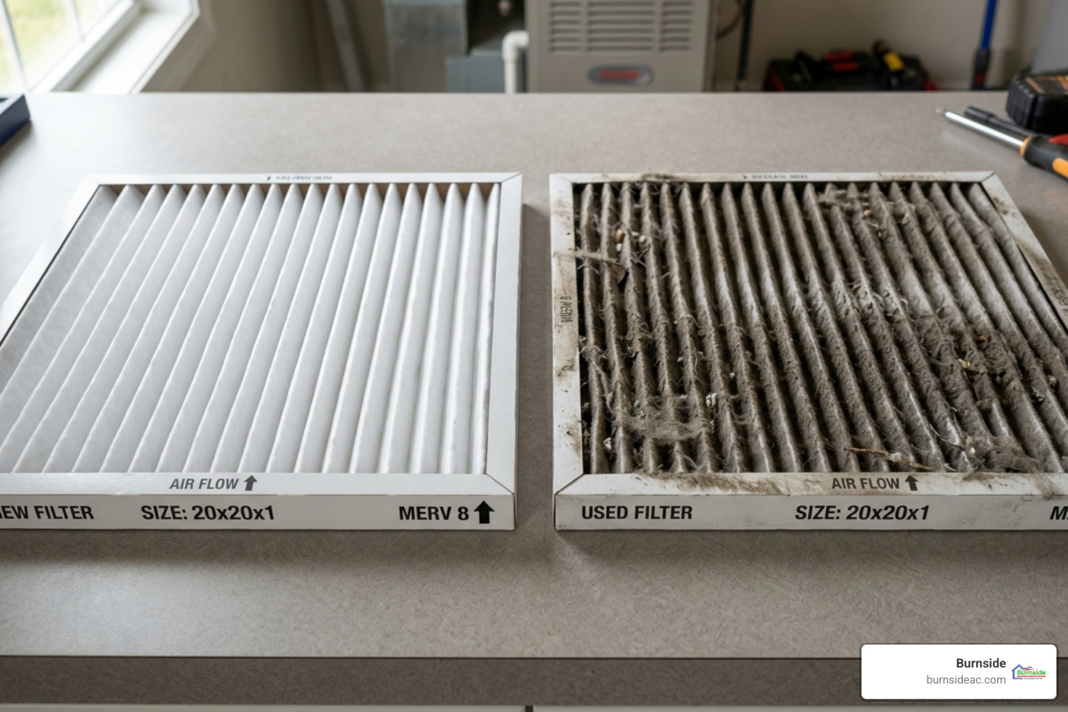Clean AC filter vs. dirty AC filter - My AC unit is blowing warm air. Who are the best repair companies in McKinney, TX?