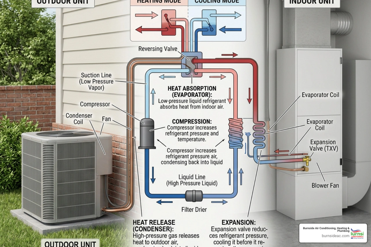 heat pump components and refrigeration cycle diagram