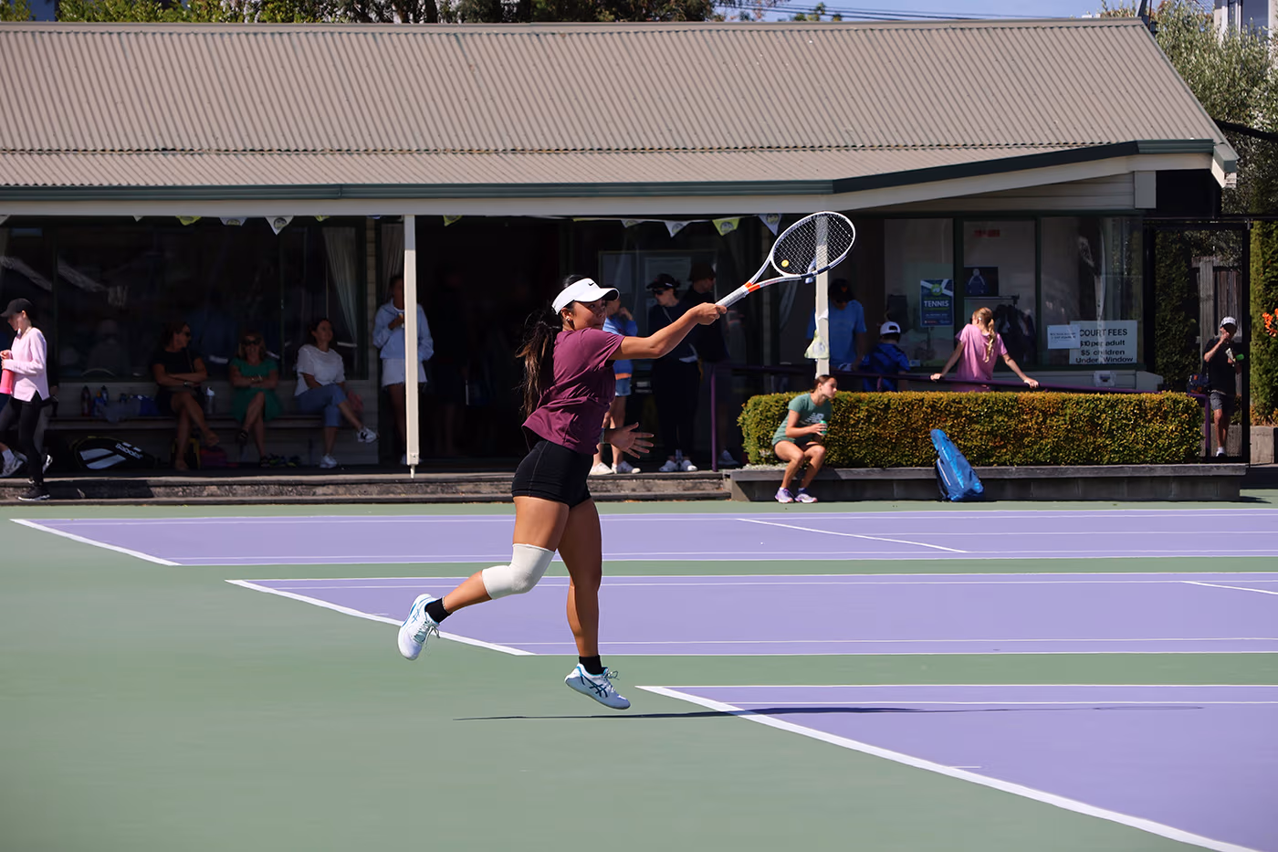 Competition games being played on Court 2 at the Waimairi Tennis Club