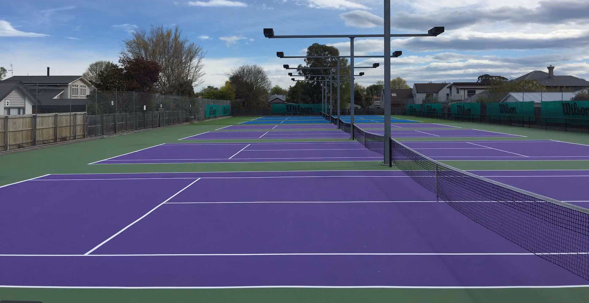 The Waimairi Tennis Courts in 2018 having just been resurfaced