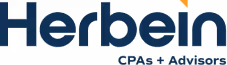 Herbein CPA + Advisors logo with blue text on a white background.
