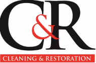 Logo with large black letters C and R connected by a red ampersand, with CLEANING & RESTORATION text below.