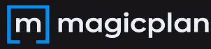 Magicplan app logo with a stylized 'm' inside a blue square and the word magicplan in white.