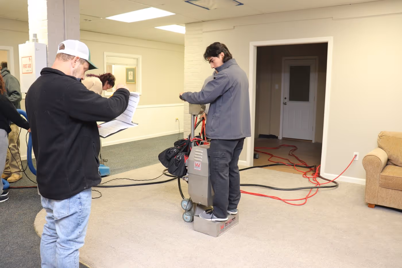 Water extraction in a flooded living room