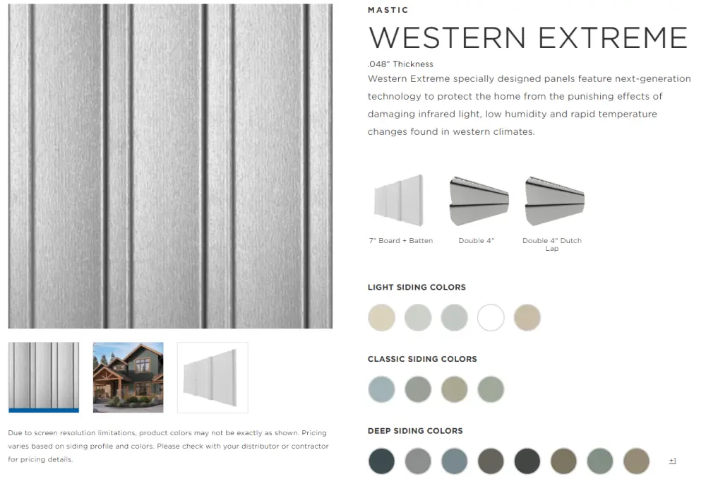Mastic by PlyGem Product Colors and Styles