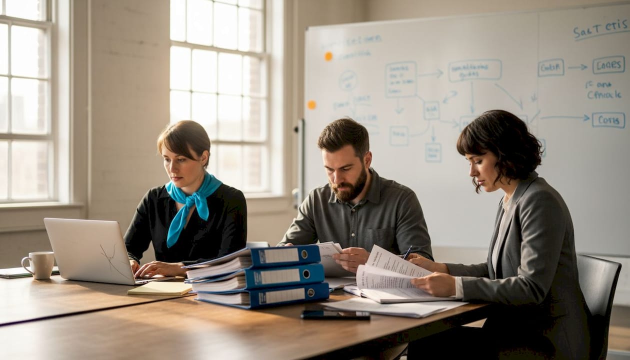 Sales team collaborating on enablement