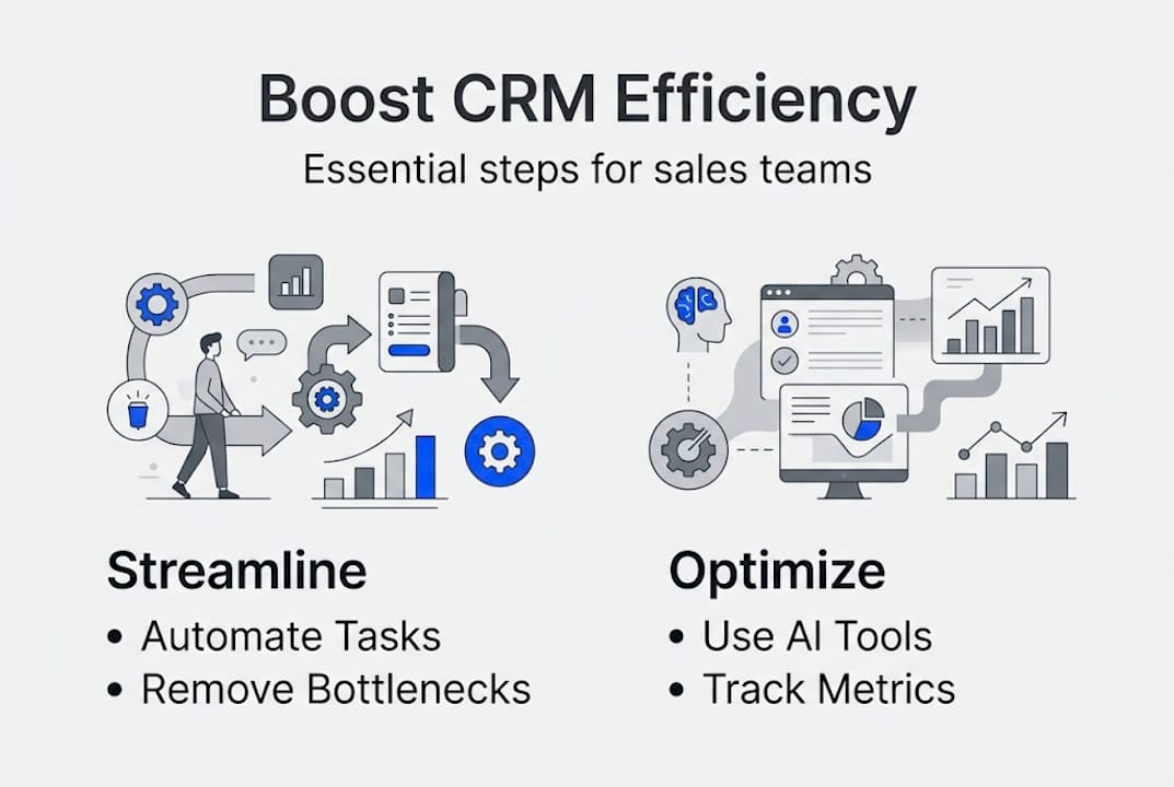 Infographic showing key CRM efficiency steps