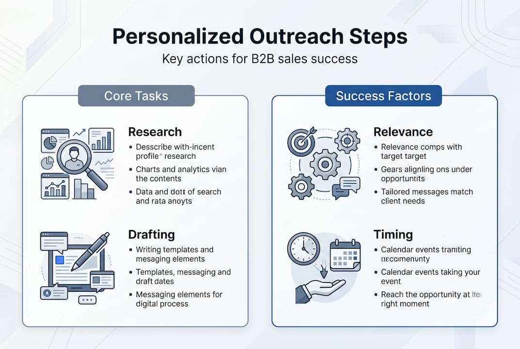 Infographic visualizing personalized outreach steps