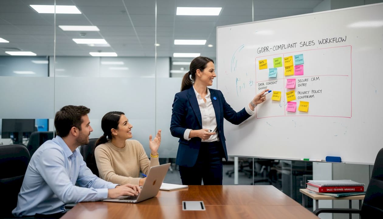 Sales team receiving GDPR compliance training