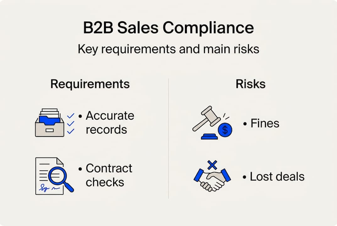 Infographic summarizing B2B sales compliance risks