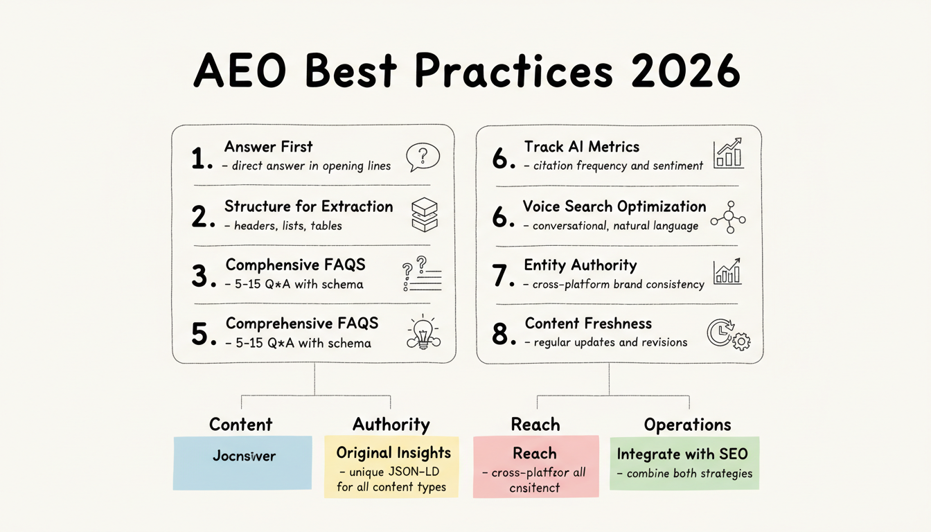 AEO Best Practices 2026: Complete checklist of 10 optimization strategies