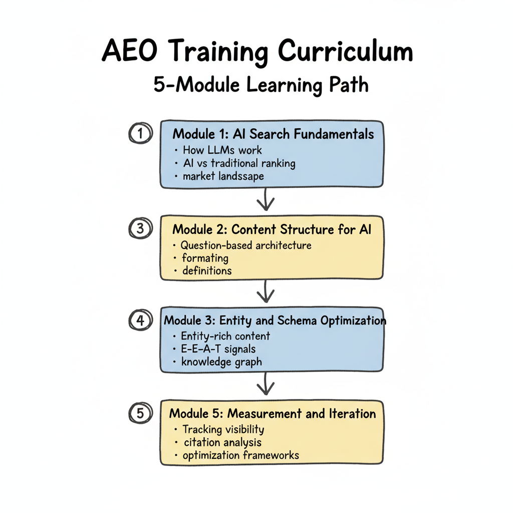 AEO training curriculum 5-module learning path