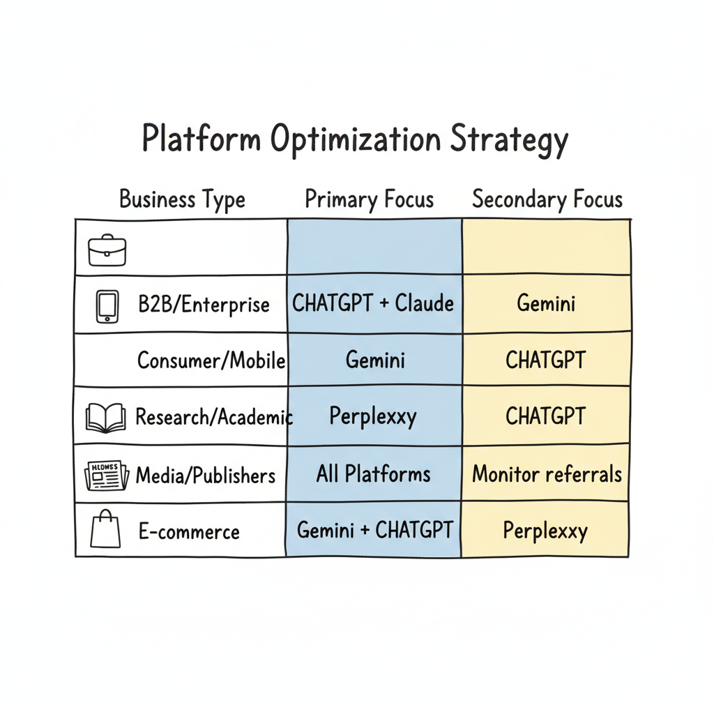 AI platform optimization strategy framework by business type