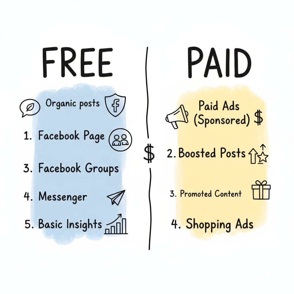 Free vs Paid Facebook advertising comparison