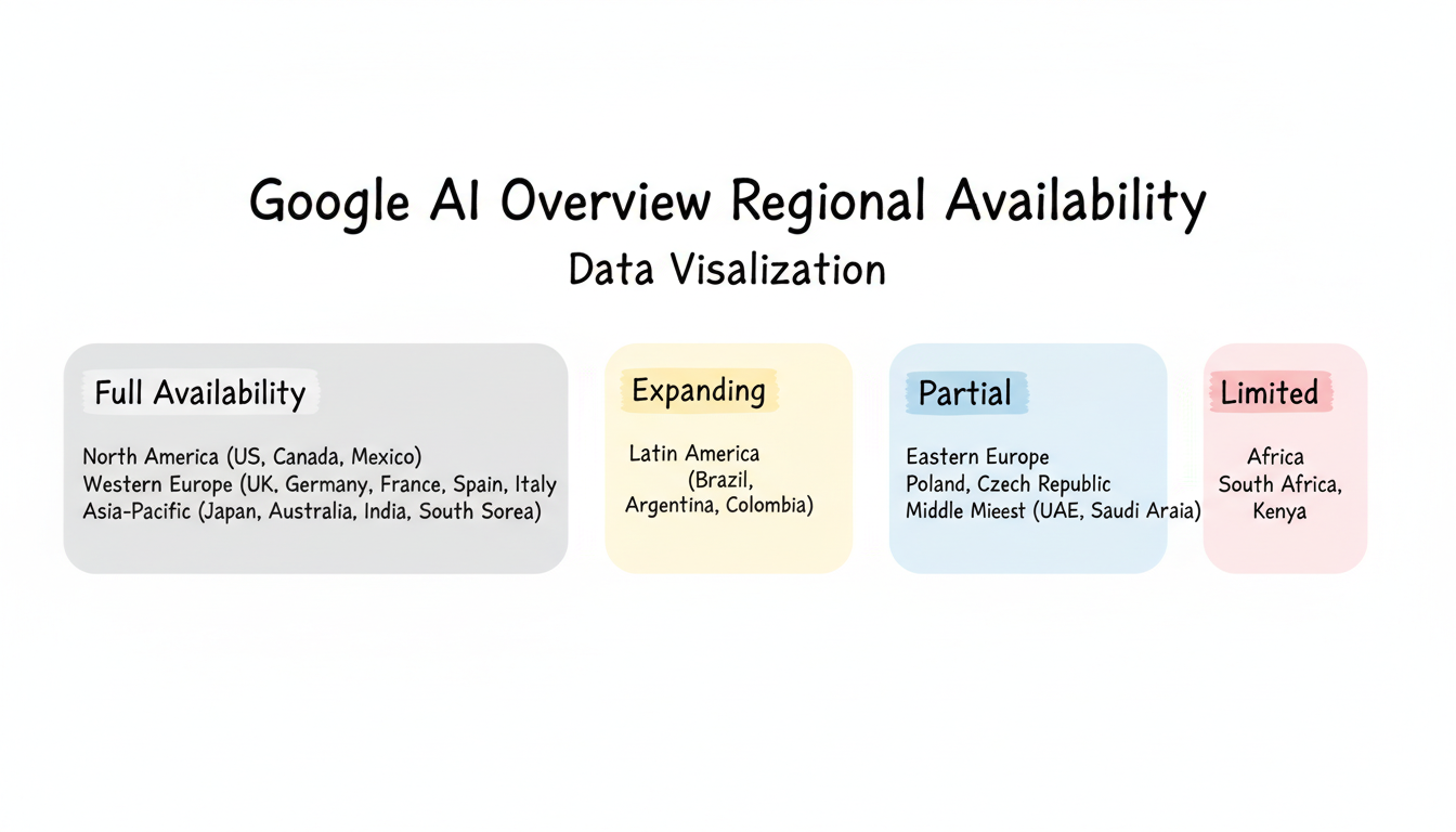 Google AI Overview regional availability by geographic zone