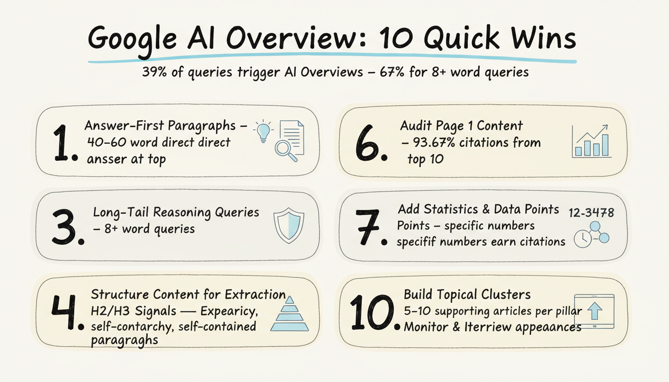 10 Google AI Overview optimization tips at a glance