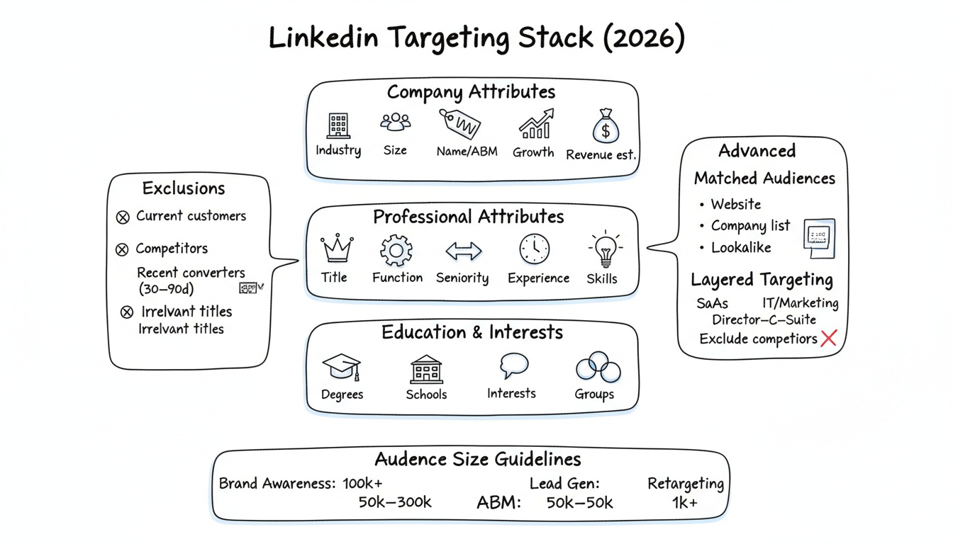LinkedIn targeting stack infographic