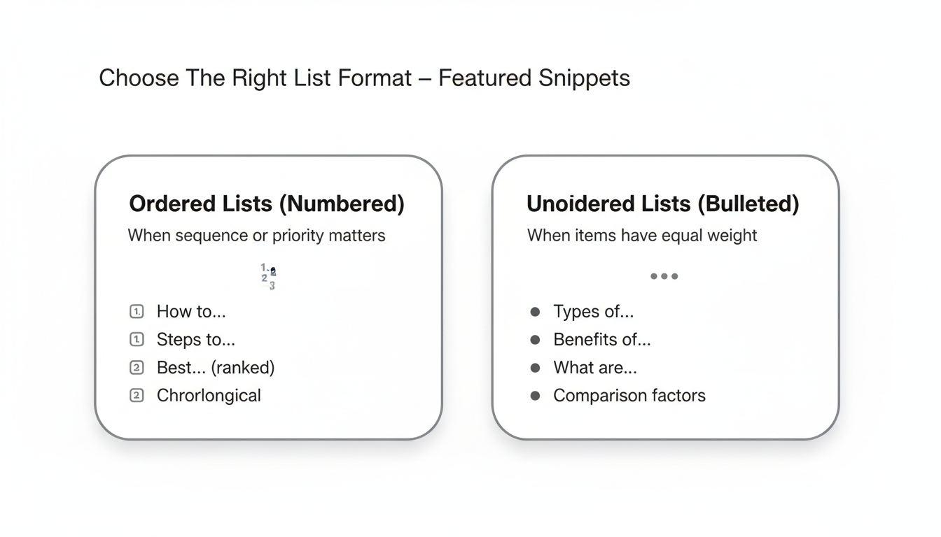 Choose The Right List Format — Featured Snippets