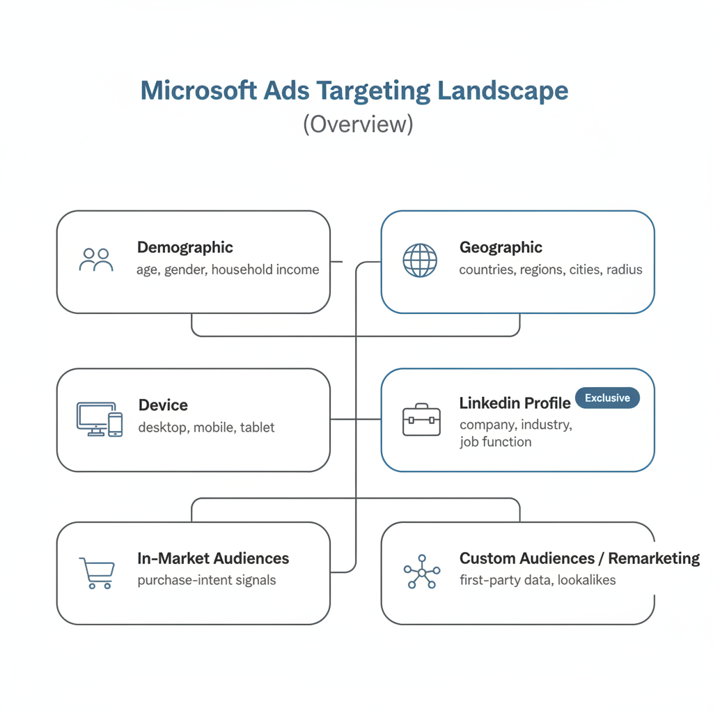Microsoft Ads targeting overview infographic