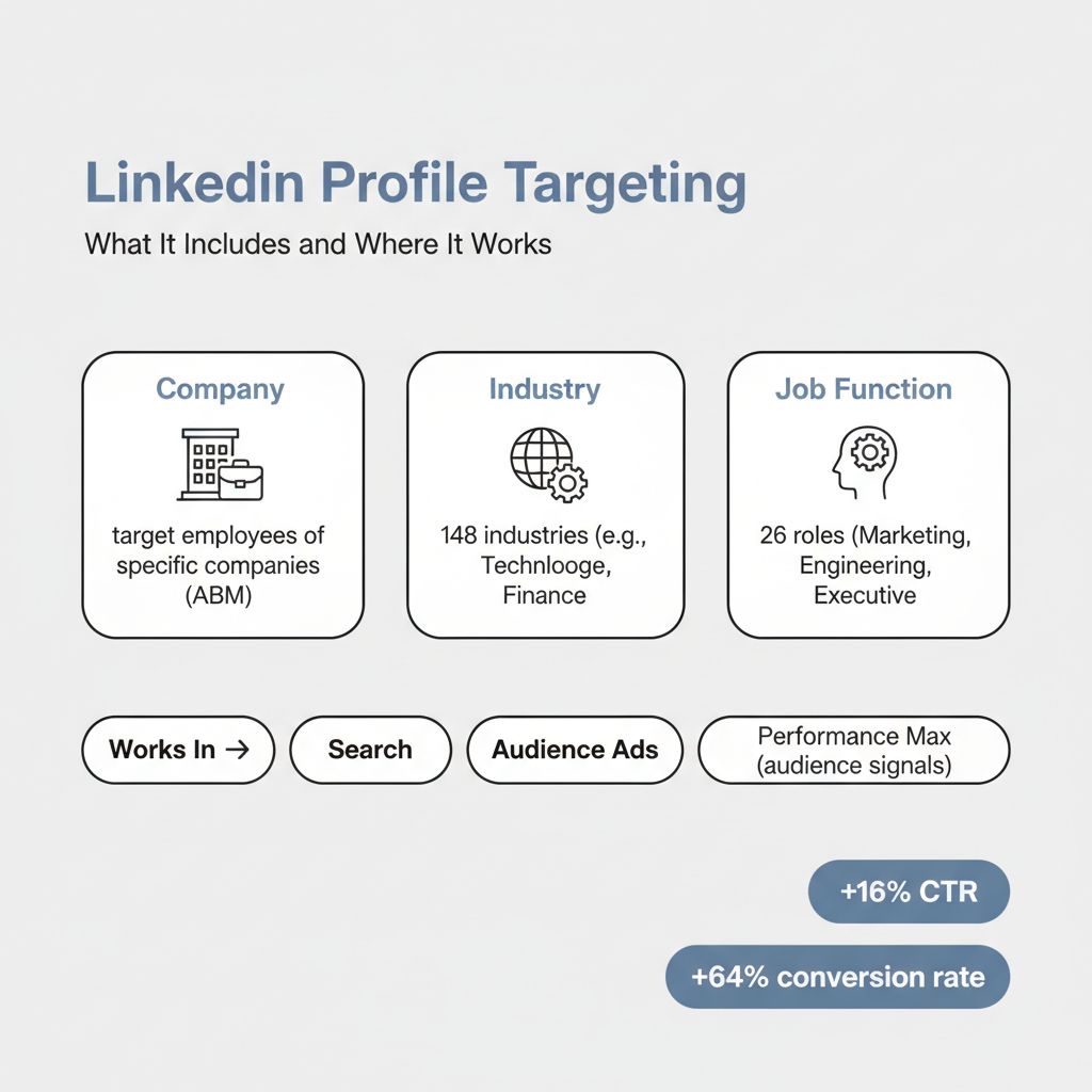 LinkedIn profile targeting infographic