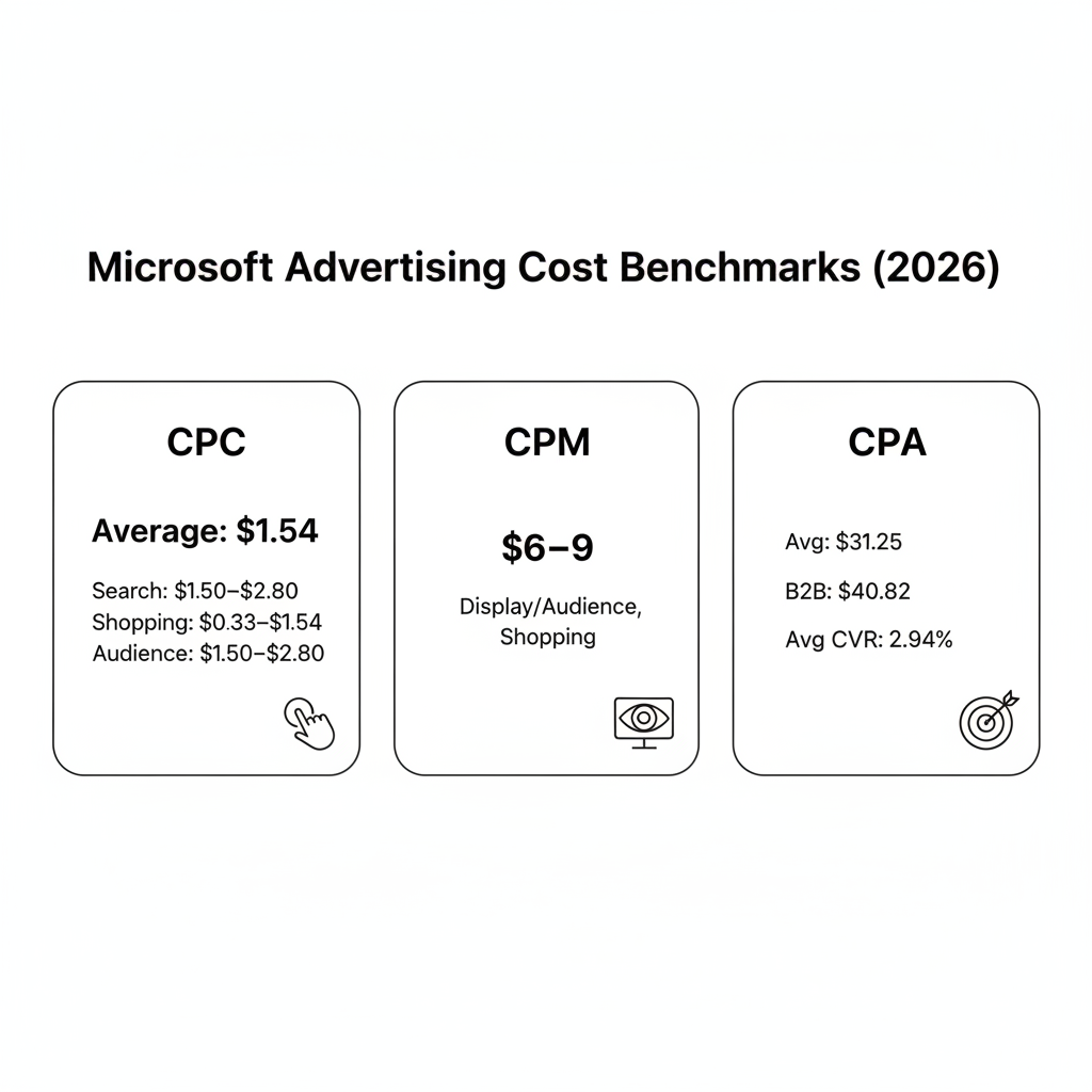 Microsoft Advertising Cost Benchmarks (2026)