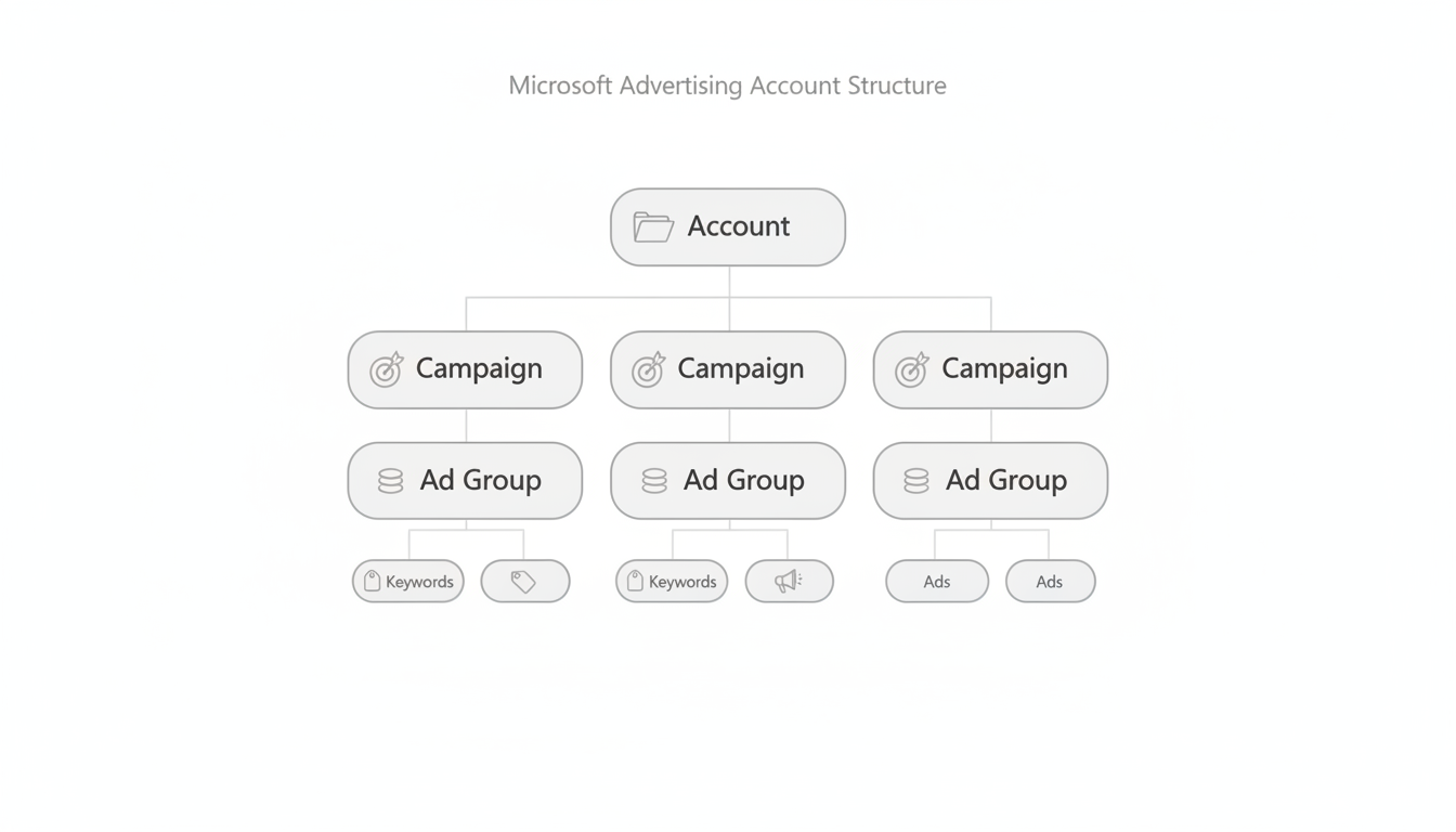 Microsoft Advertising account structure hierarchy
