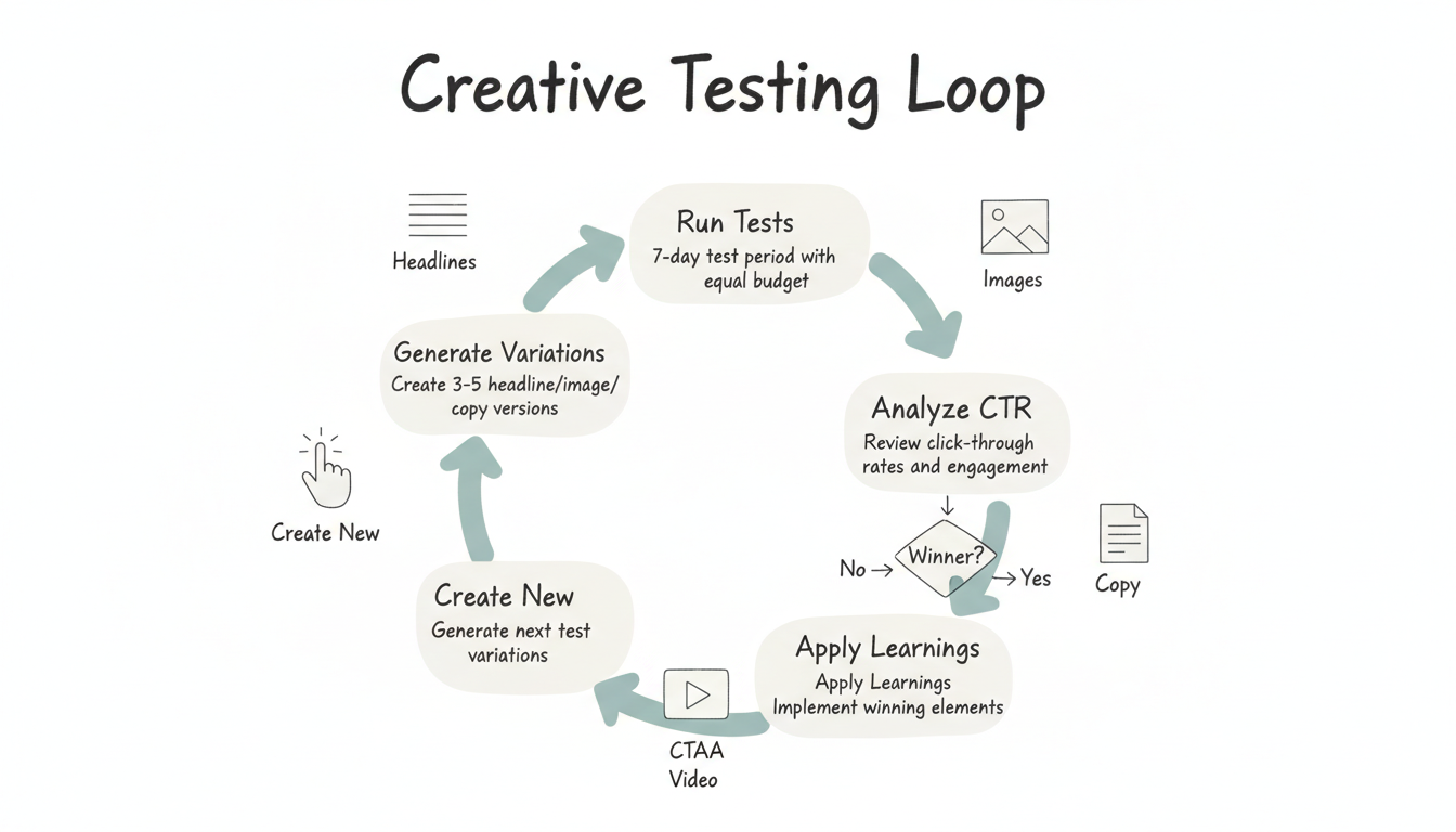 Creative Testing Framework - Iterative process flowchart