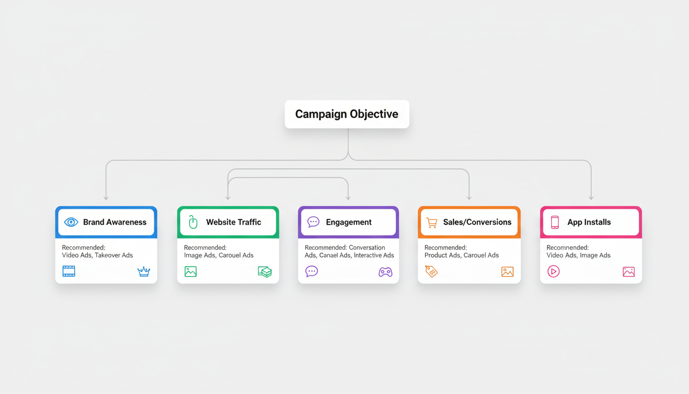 Ad Format Decision Framework: Guide to choosing the right Reddit ad format based on campaign objectives