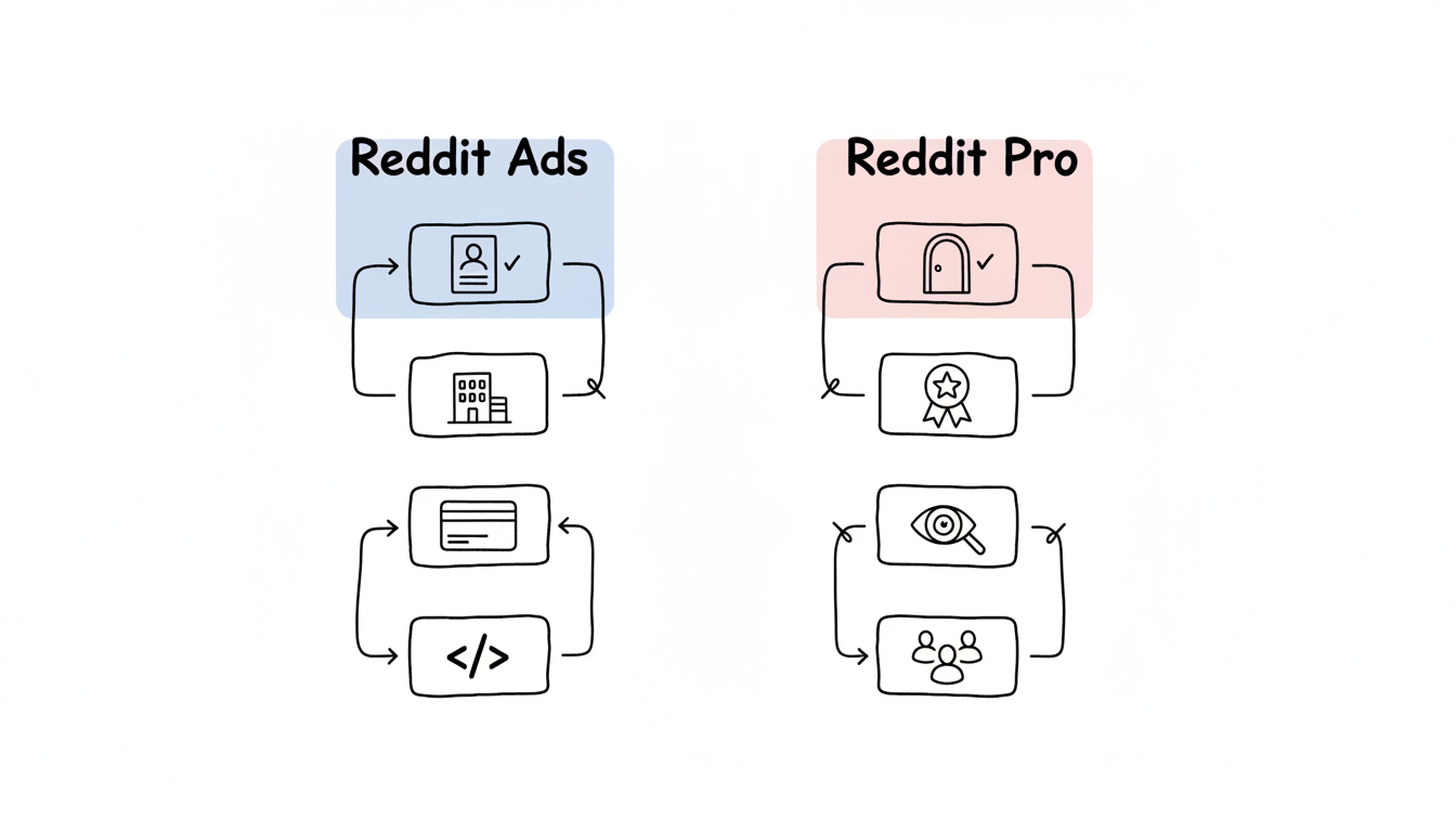 Comparison of Reddit Ads and Reddit Pro account setup processes