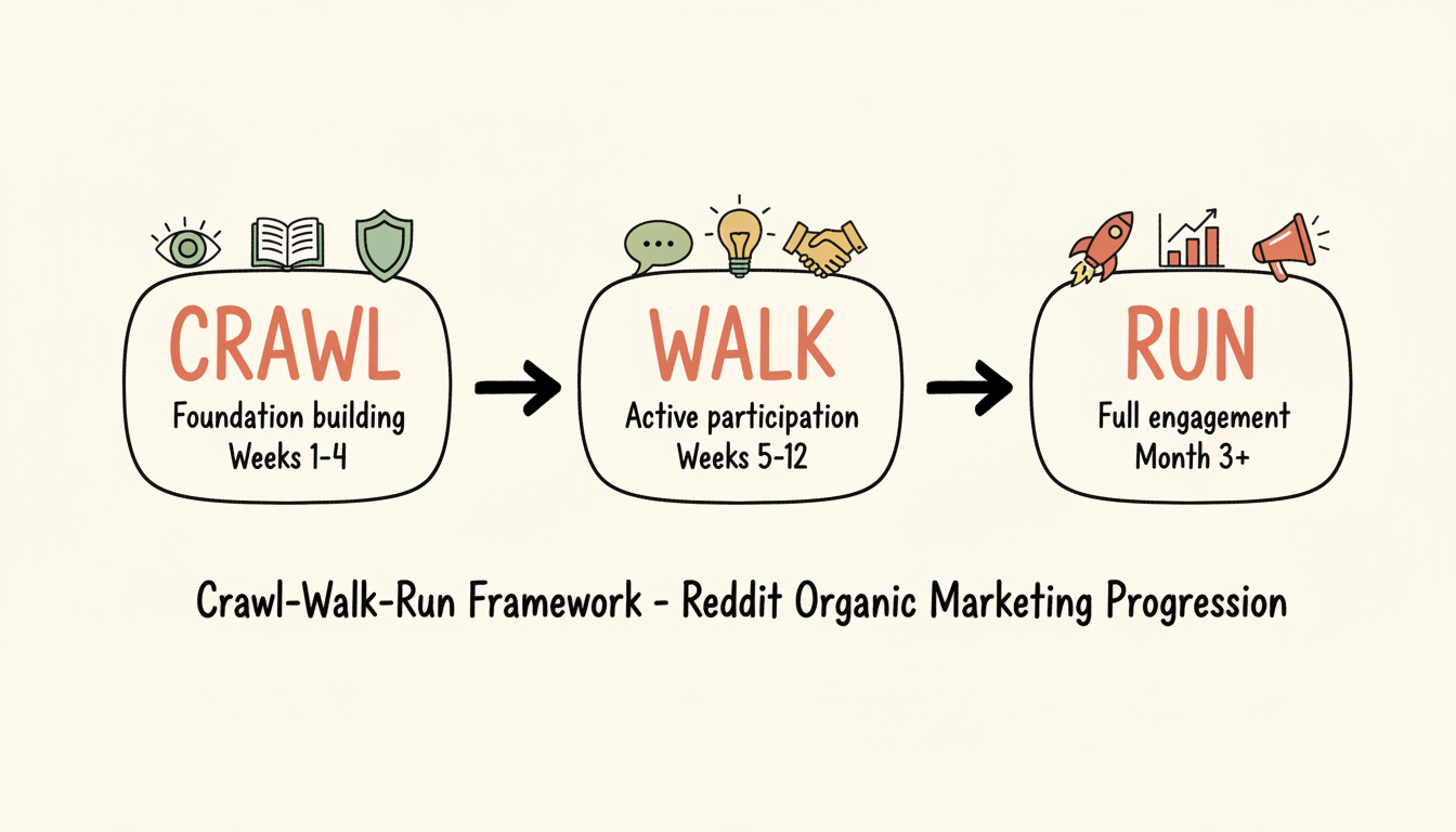 Crawl-Walk-Run Framework for Reddit Organic Marketing