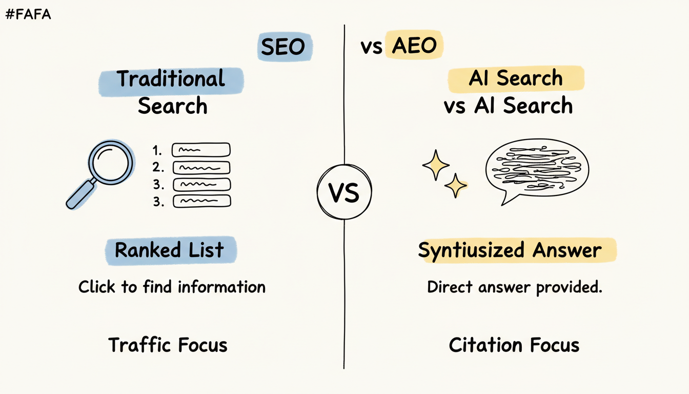 Comparison of Traditional Search vs AI Search