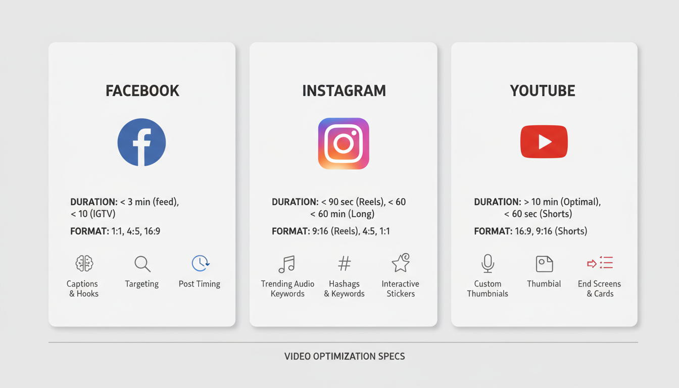Platform optimization framework for Facebook, Instagram, and YouTube video content