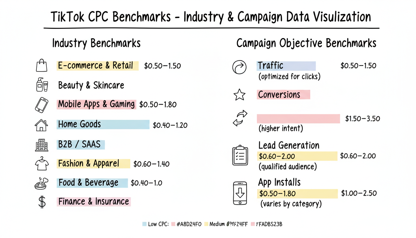 TikTok CPC Benchmarks by Industry and Campaign Type