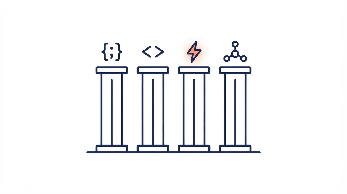 The four pillars of an AEO-ready CMS: clean semantic HTML, fast indexable render, structured data, and stable URLs.