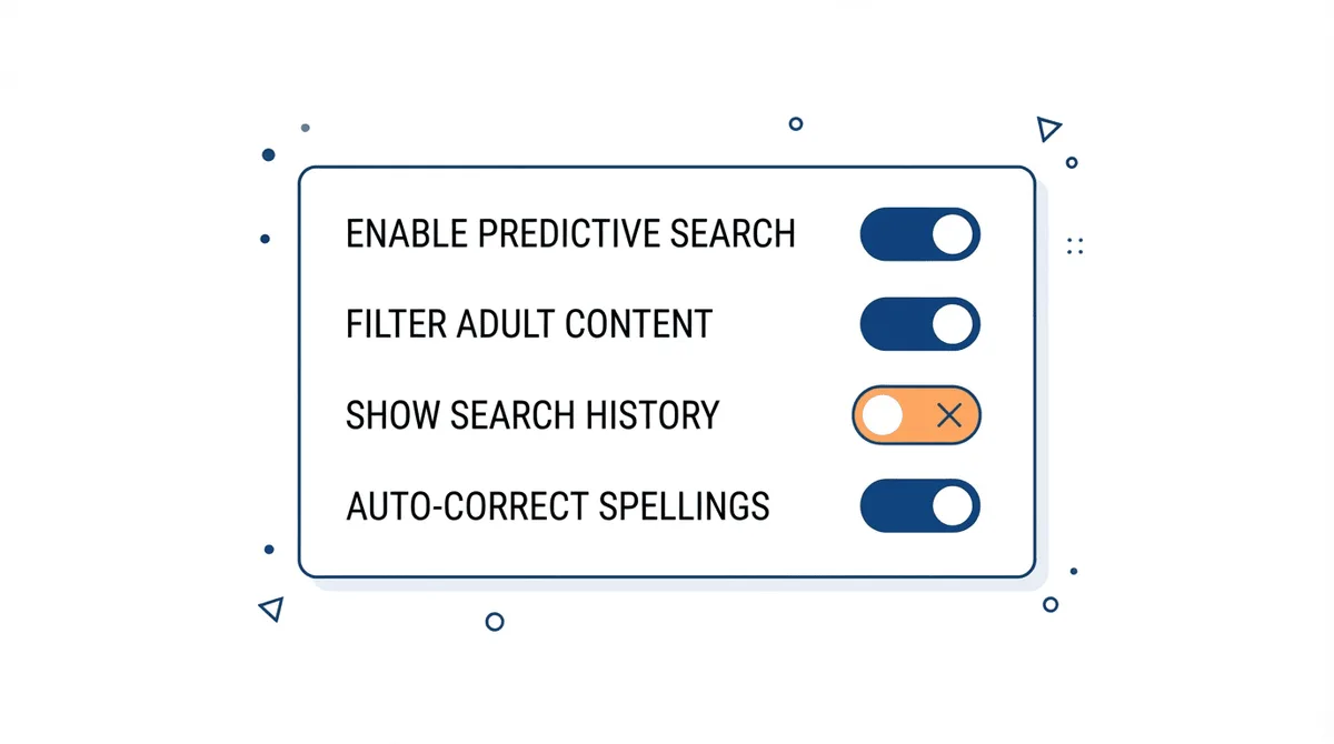 Search settings panel metaphor for disabling AI features