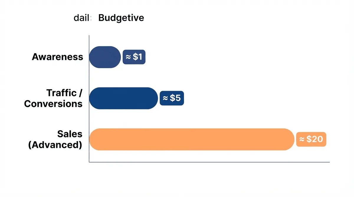 TikTok minimum daily budget by campaign objective in 2026