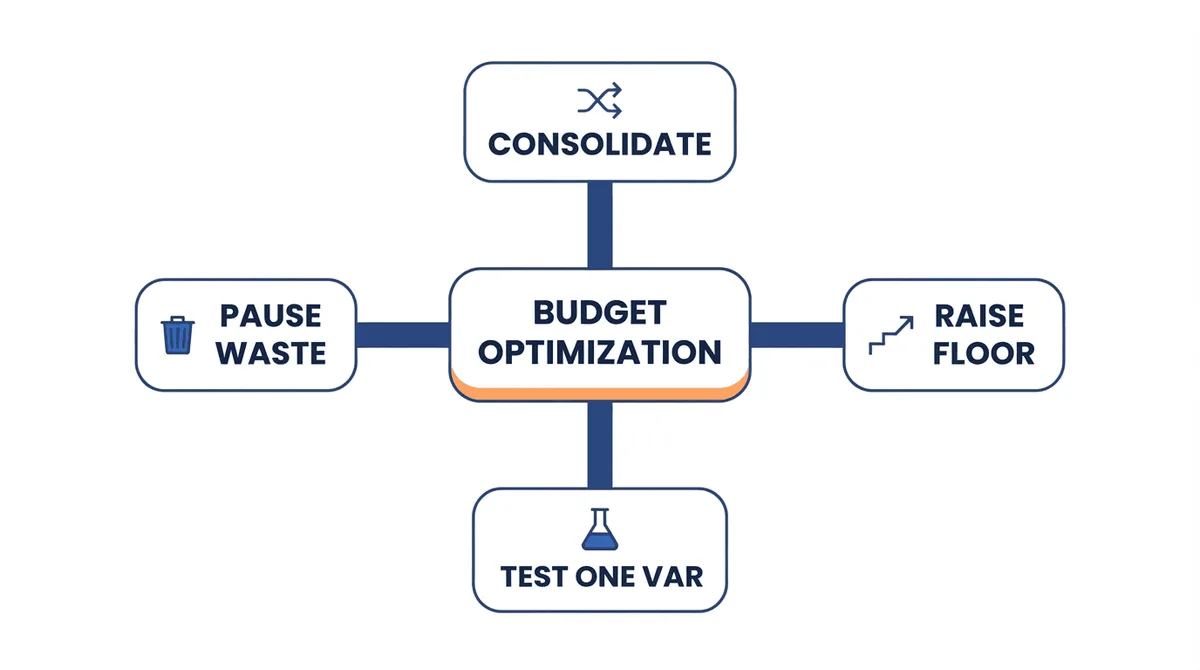 Framework of levers to optimize spend within TikTok minimum budgets
