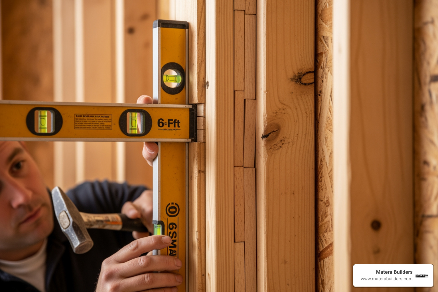Shimming a door frame to ensure it is plumb - install prehung front door