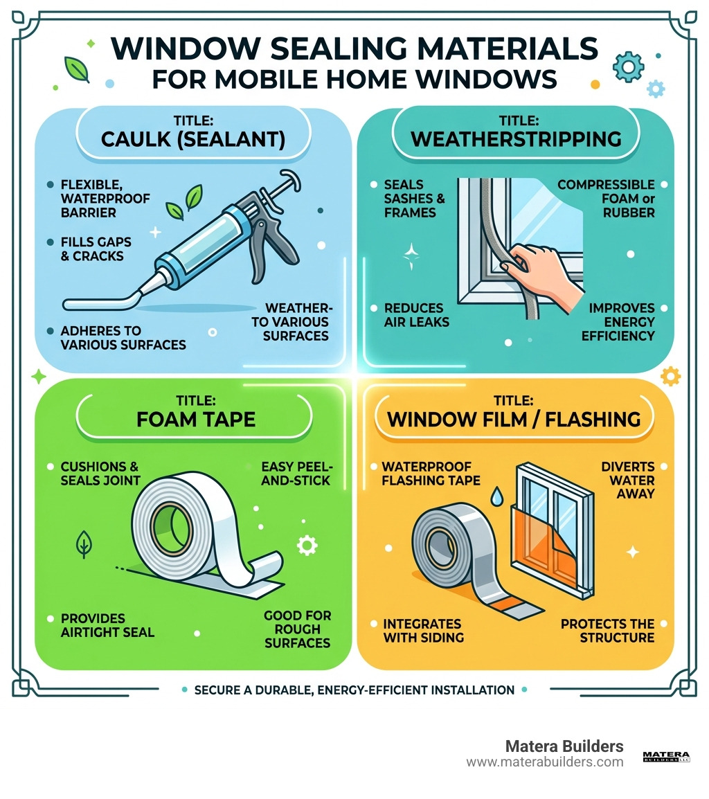 window sealing materials infographic - how to replace mobile home windows with vinyl siding infographic 