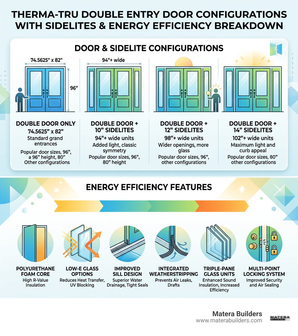 Therma-Tru double entry door configurations with sidelites and energy efficiency features breakdown - therma tru double