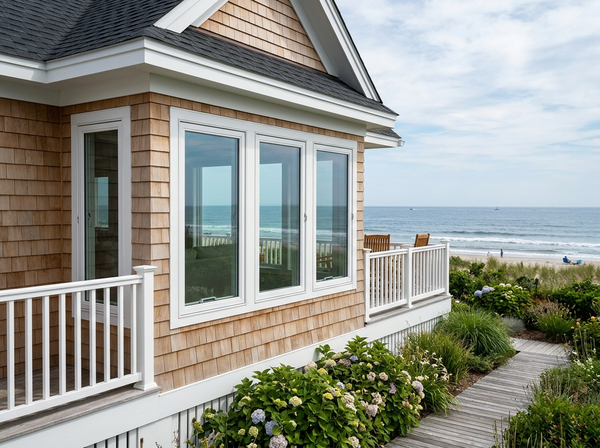 Energy efficient casement windows installed in a New Jersey home - Window replacement services New Jersey