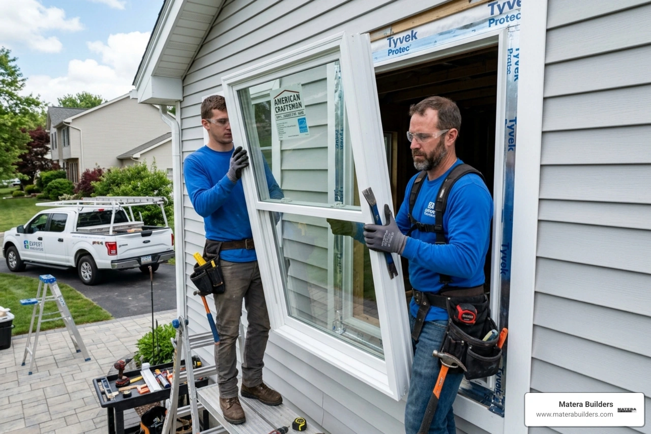 professional window installation team setting a new vinyl unit into a prepared rough opening - average cost to install vinyl professional window installation team setting a new vinyl unit into a prepared rough opening - average cost to install vinyl