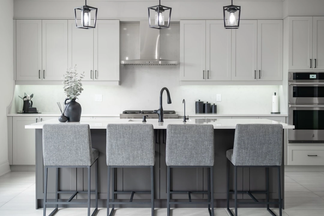 kitchen island with seating and modern lighting - complete kitchen renovation kitchen island with seating and modern lighting - complete kitchen renovation