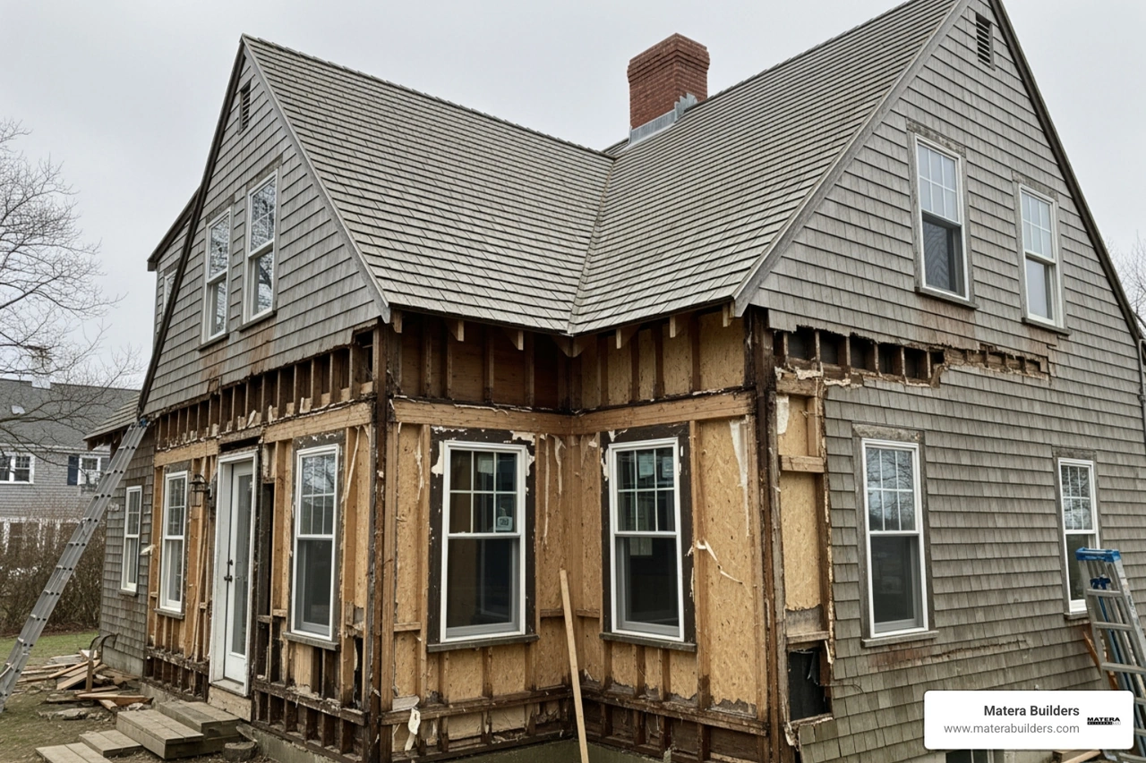 structural repairs in an older Cape Cod home showing wood rot and moisture issues structural repairs in an older Cape Cod home showing wood rot and moisture issues