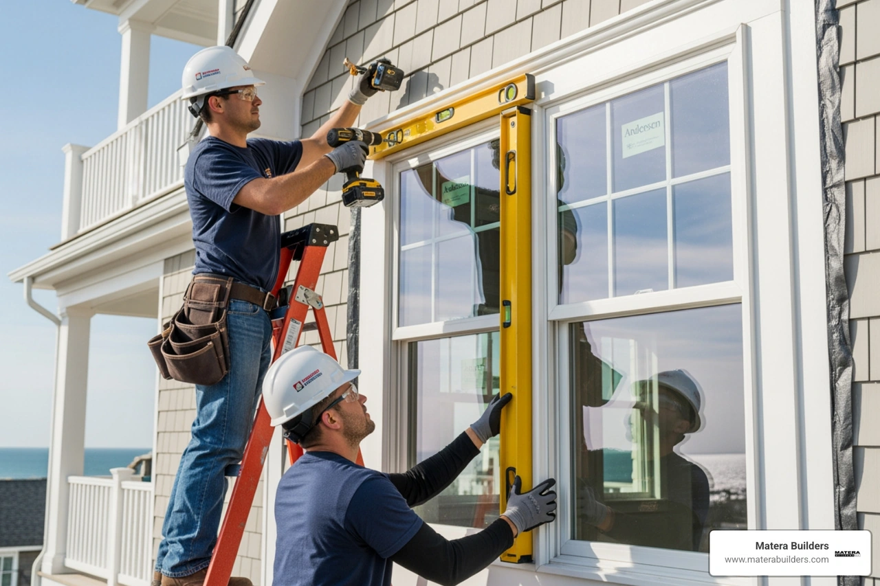 professional window installation team setting a new unit professional window installation team setting a new unit