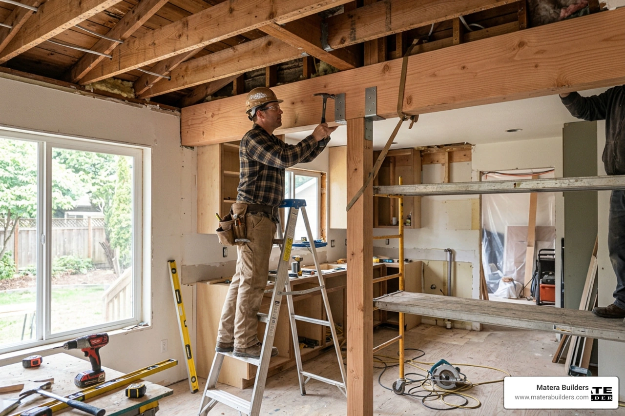 installing structural support beam in kitchen ceiling installing structural support beam in kitchen ceiling